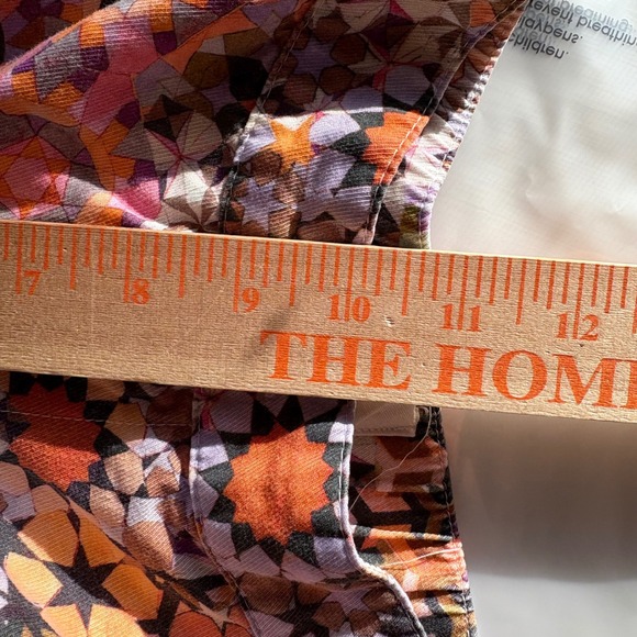 Anthropologie Geometric Print Wide Leg Pants Orange Purple Multi Size 2P - Picture 9 of 10